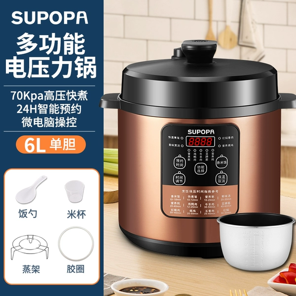 6L electric pressure cooker + steaming rack
