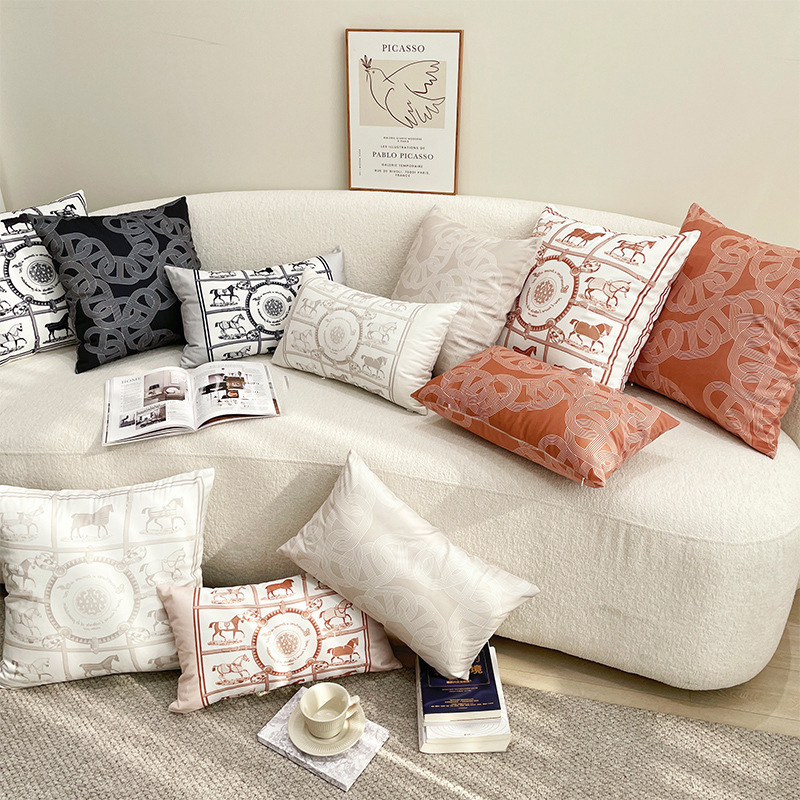 High-Quality Decorative Pillows for Bed, Sofa, Lumbar Support, Living Room, Bedroom, Hotel Model Rooms, Modern French Light Luxury Style