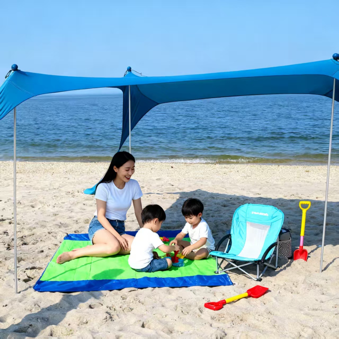 Lycra canopy stretch beach tent, sun protection and shade, portable and quick to set up, suitable for outdoor camping, fishing, and rain protection