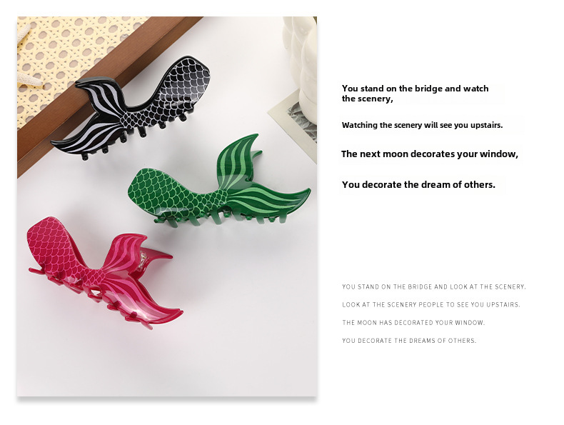 Acetic acid hairpin high texture fish tail adult female shark hair accessories wash clip hairpin_voghion.com