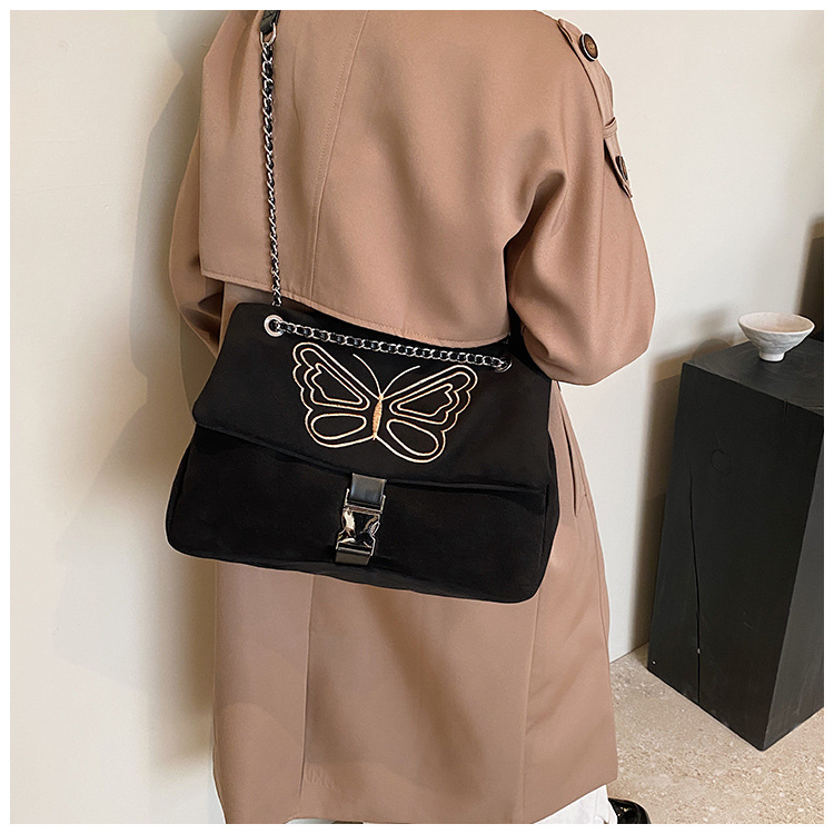 Nuova borsa a tracolla con catena monospalla di grande capacità, borsa da donna, borsa a tracolla con farfalla ricamata, borsa Maillard_voghion.com