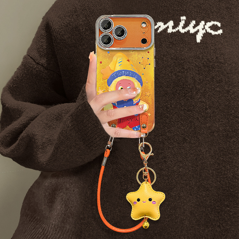Cute Star Man Lanyard Suitable for Iphone15 Mobile Phone Case Apple 17Promax High-End 16 Cartoon 13 Female