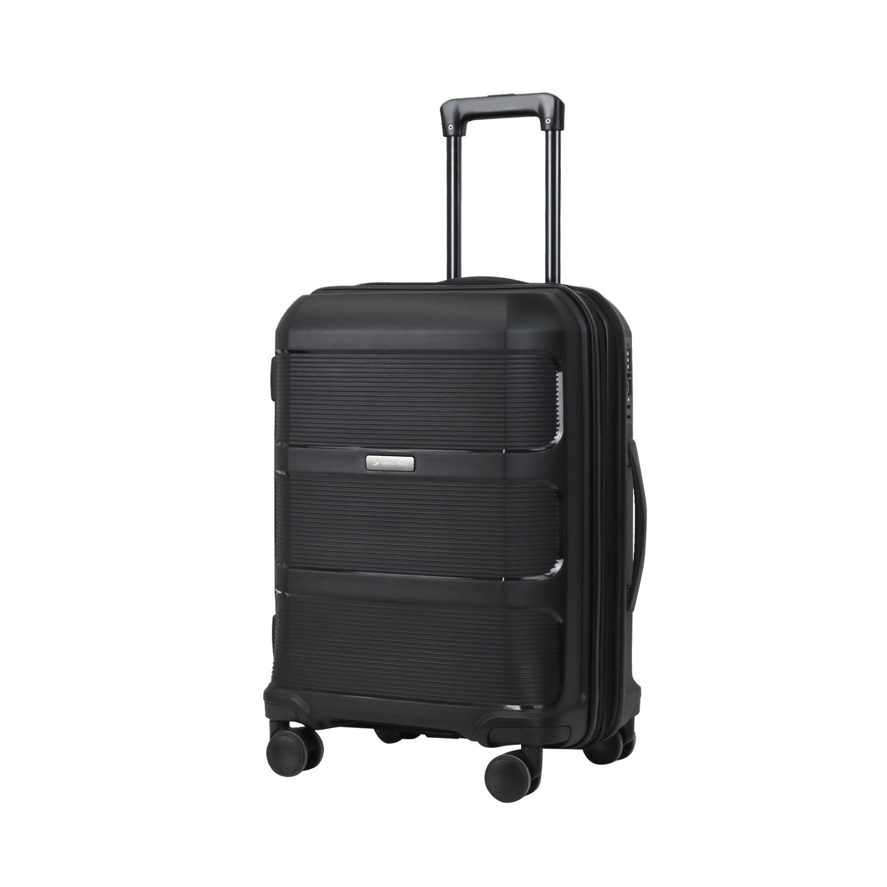 Bộ vali PP siêu nhẹ 3 size 20 24 28 inch khóa TSA du lịch — màu đen, màu tím chi tiết 2