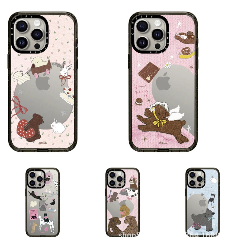 Trendy Roria Sweetheart Train Animal Phone Case for iPhone Apple 17 Pro Max 16/15 Celebrity Style