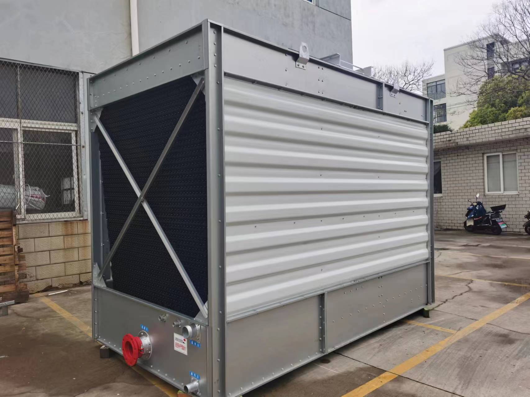 横流式方形冷却塔半钢式玻璃钢降温凉水塔制冷设备填料更换