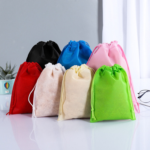 Non-woven drawstring bag for shoes, clothing, dustproof storage packaging bags, toy drawstring bags with printed logo