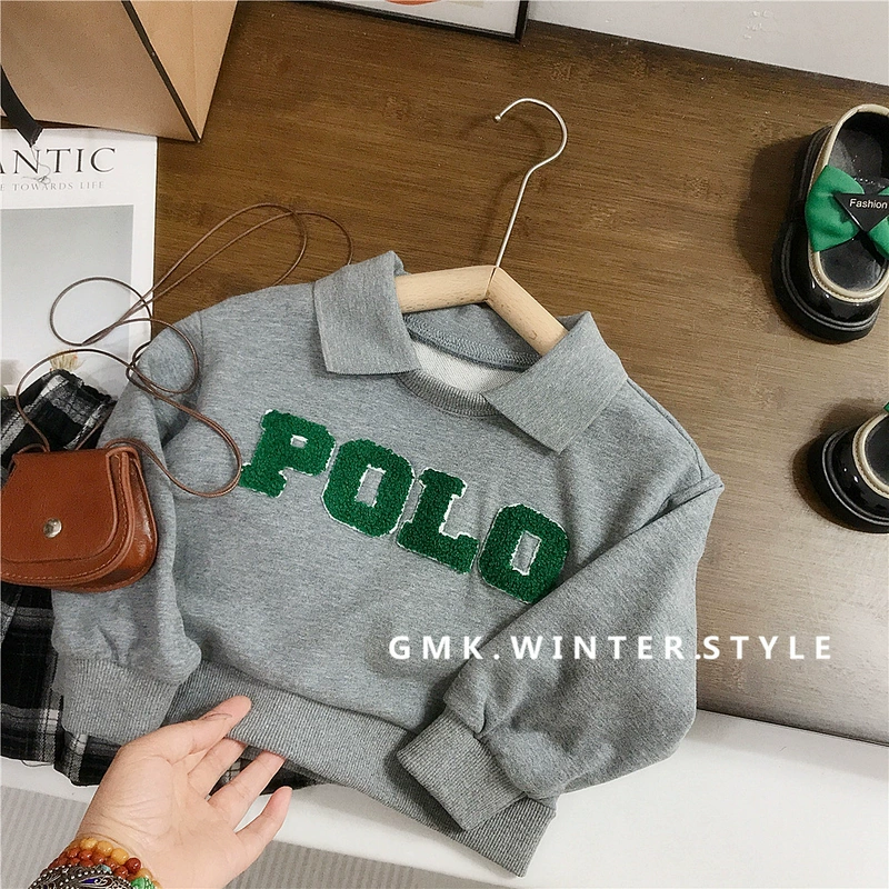 Комплект для девочек: худи с POLO-воротником и юбка в складку