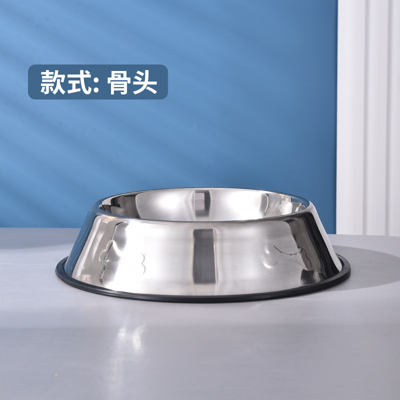 Tazón para mascotas de acero inoxidable antideslizante antidetonante perro cuenca perro tazón de fuente de alimentación de agua para mascotas gato tazón gato cuenca al por mayor