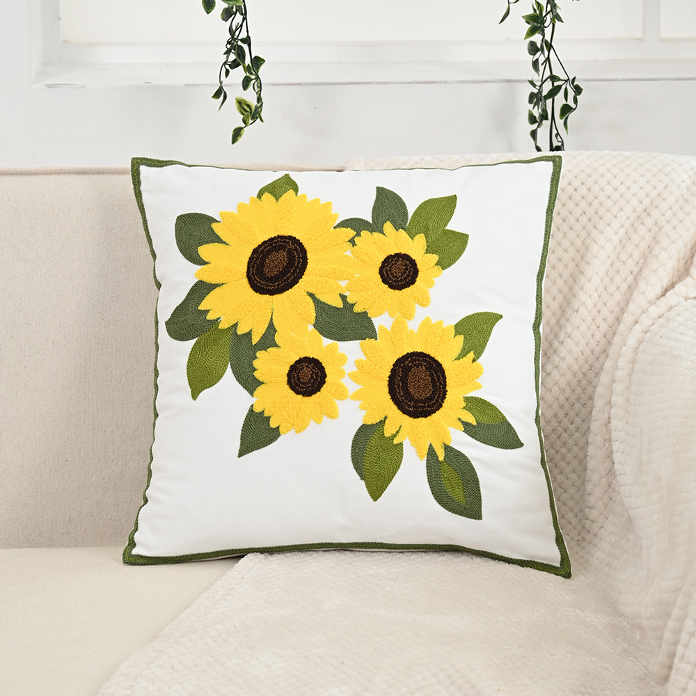 Nordic ins sala de estar toalla bordada sofá almohada cojín pequeño modelo fresco habitación almohada de respaldo de cabecera funda de almohada