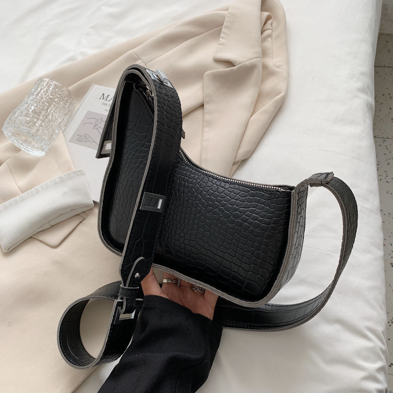Borsa a tracolla da donna French Niche, nuova, di tendenza, di alta gamma, capiente, con design a rilievo, ideale da portare a spalla o sotto il braccio._voghion.com