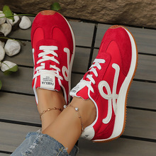 小白鞋女轻便阿甘板鞋欧货拼色休闲德训鞋2025春季款韩版女鞋批发