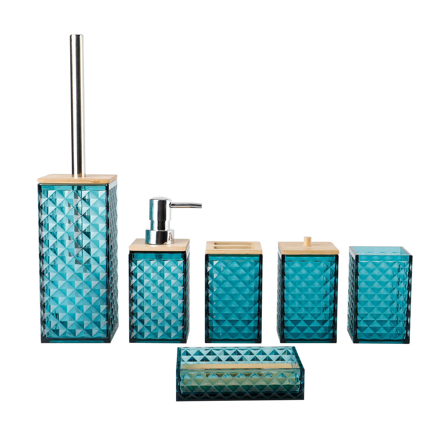 5002-6 Cubierta de bambú Set de seis piezas - verde oscuro