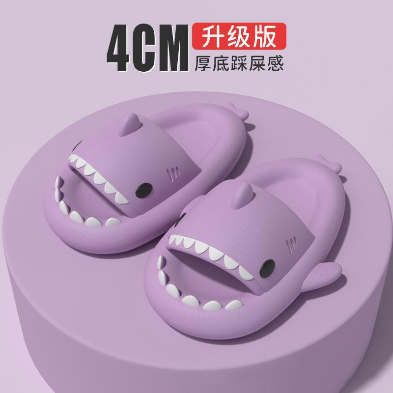 Transfronteriza de segunda generación de fondo engrosado tiburón pareja zapatillas de mujer Zapatillas slip-on interior y al aire libre divertido hogar sandalias de dibujos animados