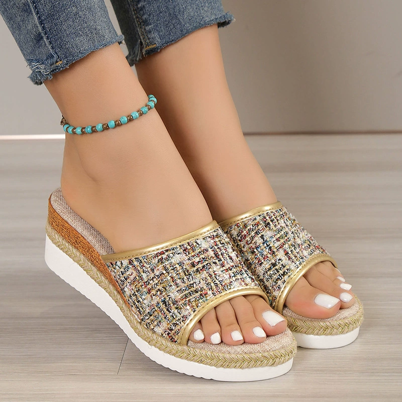 Summer slippers, footwear platform, sandals for leisure, plus size, 2023 years, European style