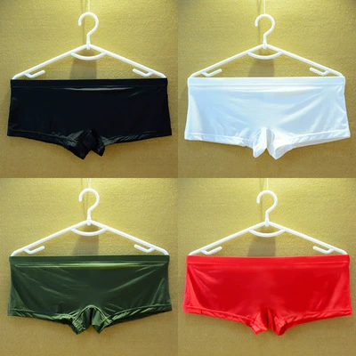 Мужское нижнее белье-боксеры Летнее ледяное шелковое полупрозрачное сексуальное молодежное высокое эластичное дышащее Четырехугольное нижнее белье с низкой талией для мужчин