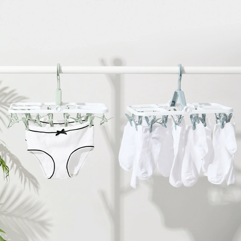 Бытовая многофункциональная Складная Сушилка с крючком для сушки носков в общежитии вешалка с несколькими зажимами ветрозащитная пластиковая вешалка для одежды