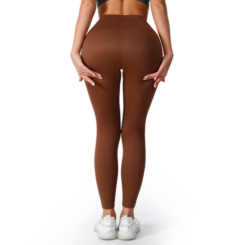 Thread High-Waist Yoga Pants Women Long Pants Hip-Lifting Tight Stretch Running Fitness Pants Yoga Leggings