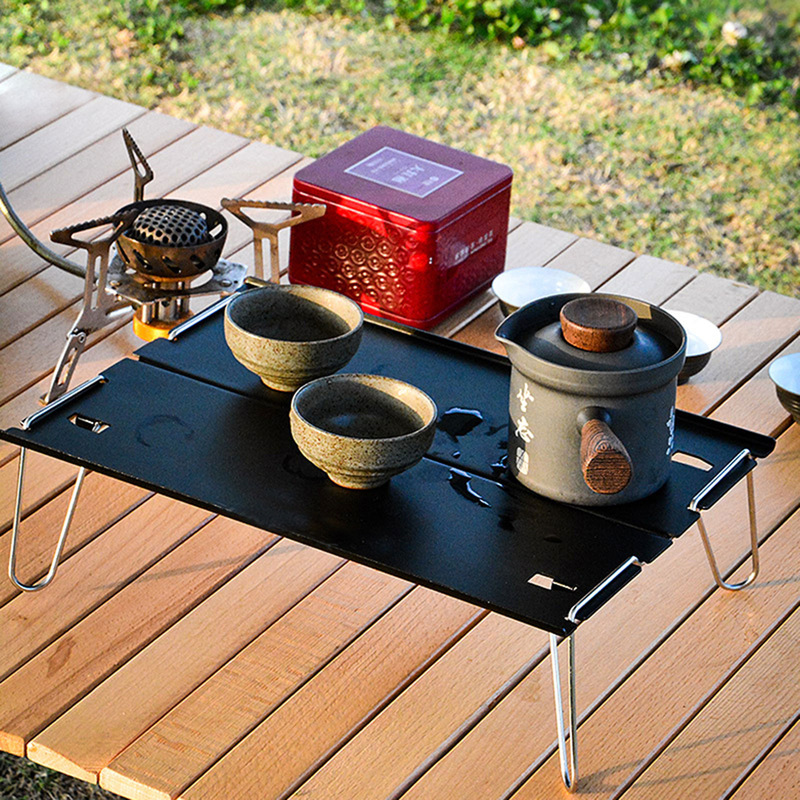 Aluminum Plate Folding Small Table Outdoor Aluminum Alloy Ultra Light Portable Mini Table Outdoor Camping Casual Small Tea Table