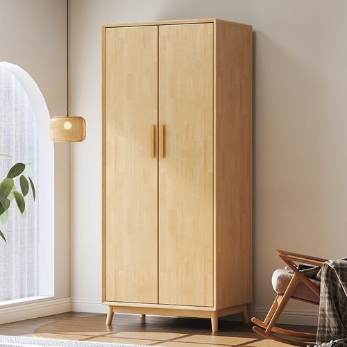 全实木衣柜家用简易组合大衣橱柜北欧小户型公寓卧室多功能储物柜