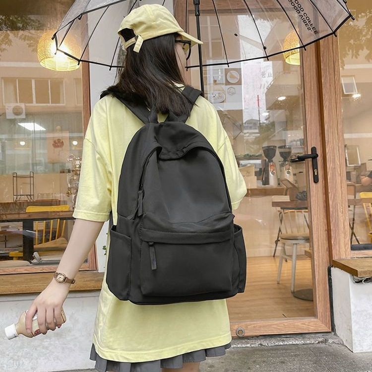 Casual Large-Capacity Backpack Men's Backpack Black School Bag Female College Student Backpack Female Shoulder Versatile Computer Bag Trendy