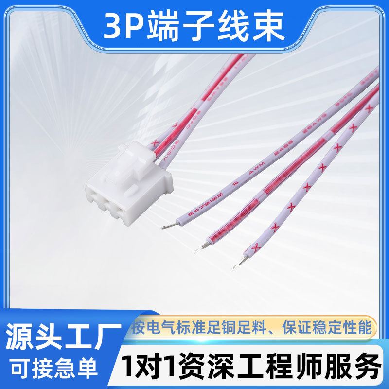 XHB2.54带扣公头端子线3P端子线束排线端子连接线小家电机器线