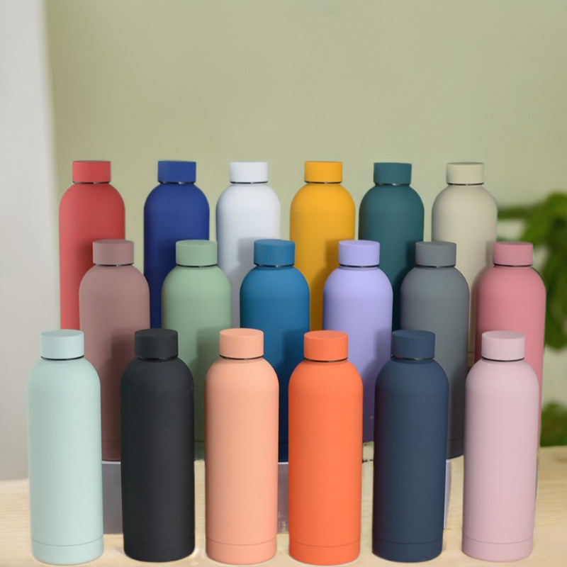 New Rubber Paint Small Mouth Bottle Sports 304 Stainless Steel Double-Layer Vacuum Insulated Cup Outdoor Portable Sports Water Cup