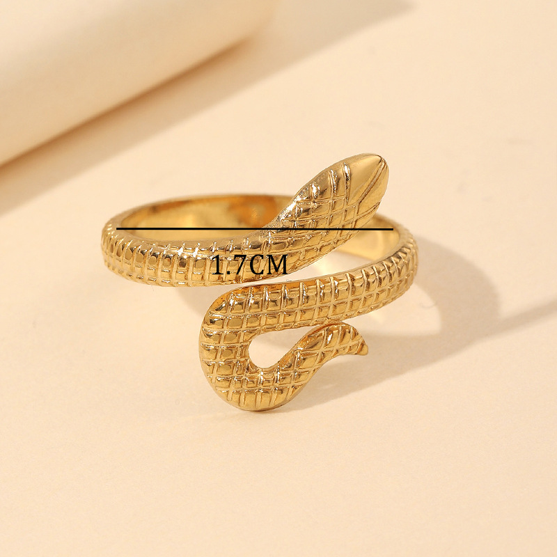 Transfronterizo nueva pulsera de acero inoxidable personalizada fundición hidráulica anillo de acero de titanio pequeña serpiente apertura ajustable fabricante