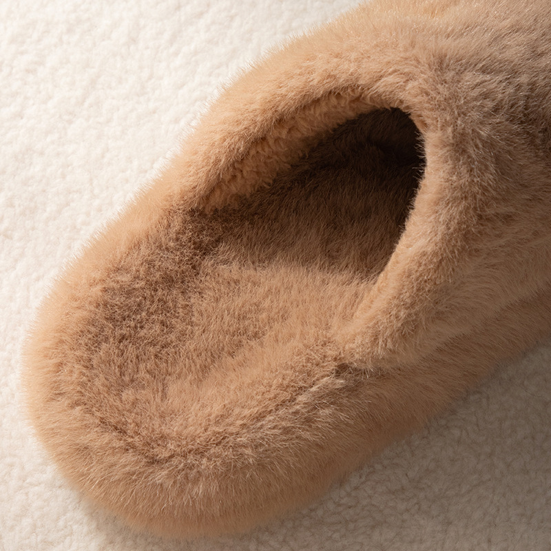 New Fashionable Thick Bottom Cloud Soft Warm Couple Style Men And Women's Home And Outdoor Wear Hair Cotton Slippers_voghion.com