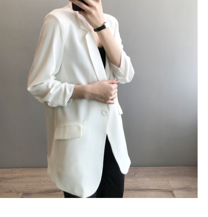 Weißer Chiffon Blazer Für Damen Leichter Sommermantel Locker_voghion.com