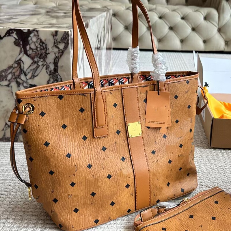 Top-Tier Chip Version with Label M, Mother-Daughter Bag, C Tote Bag, m Shopping Bag, Large-Capacity Genuine Leather Women's Shoulder Bag