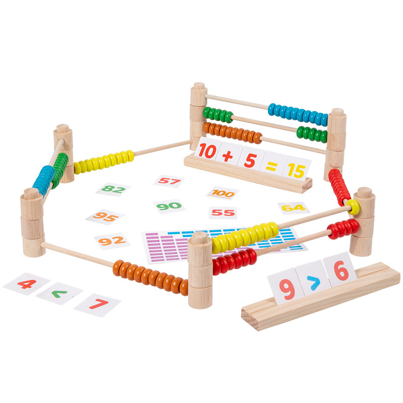 Rompecabezas de madera, estante de cálculo desmontable, iluminación aritmética para niños, ábaco ensamblado, ayudas didácticas, juguetes de 3-6 años al por mayor