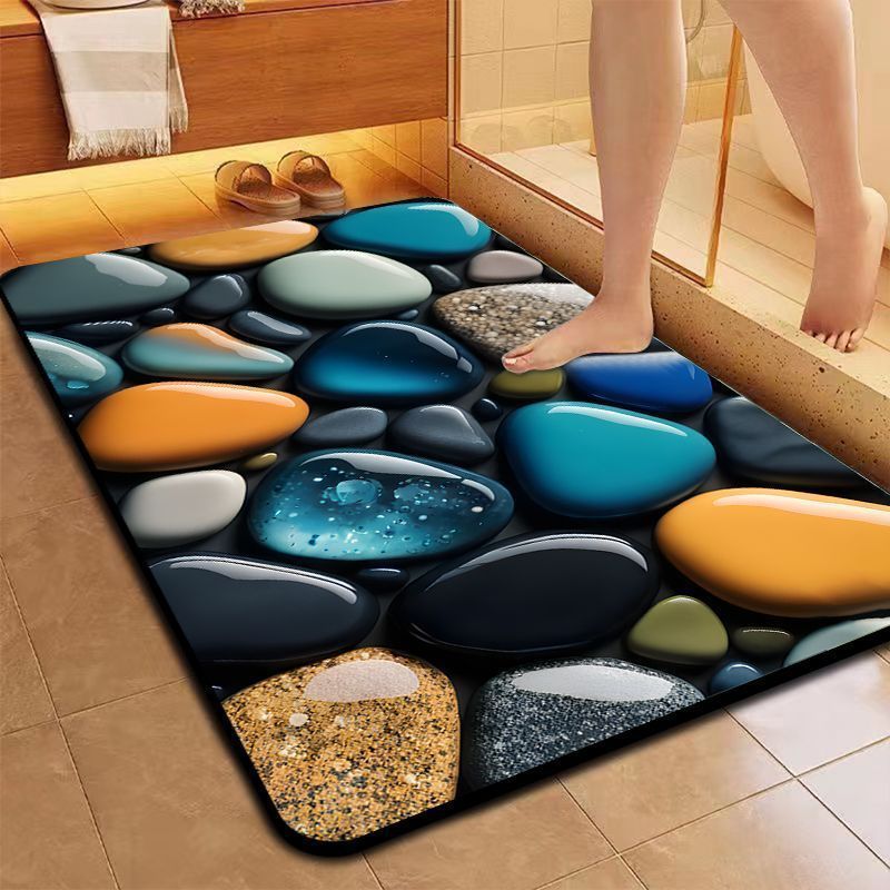 Alfombra de suelo de adoquines de diatomitas, almohadilla de pies absorbente de agua, almohadilla de pies antideslizante de baño resistente al desgaste image 25