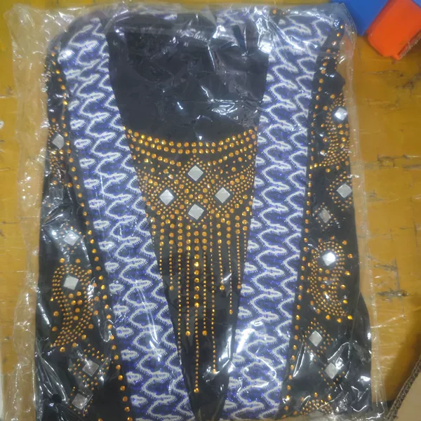 Blue edge fake 2 piece robe