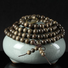 四川金丝楠阴沉木佛珠手链乌木108颗手串男女情侣款木串文玩饰品