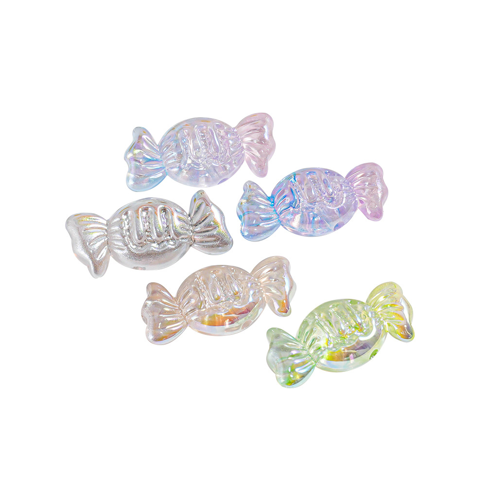 Haijia 20 esmaltes de azúcar chapados en color color mágico a través de agujeros de caramelo cadena de teléfono móvil con cuentas material de bricolaje llavero colgante de coche cuentas