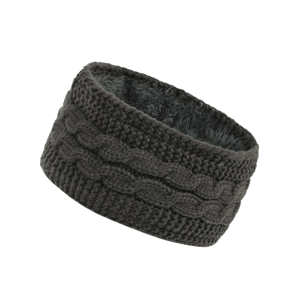 Gebreide haarband winter warm wol oorwarmer voor dames_voghion.com