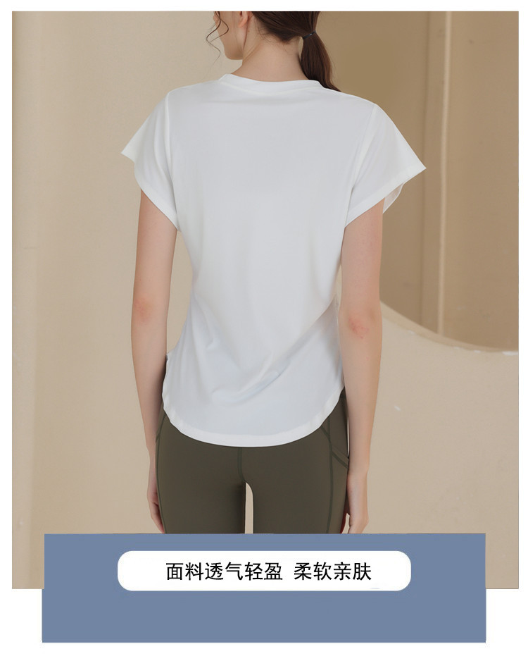 New Snowflake Cotton Breathable Sports Top Women's Short Sleeve T-shirt Running Training Cover Up Slimming Fitness Yoga_voghion.com