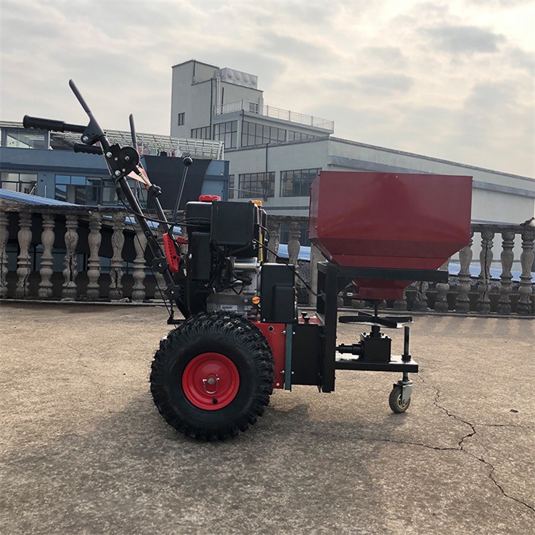 融雪剂撒布机双链条公路手推式撒盐机公路广场小型融雪剂撒布机
