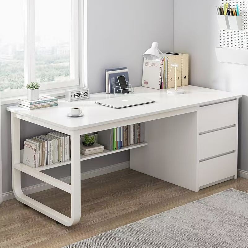 Computer desk, modern and minimalist design, with drawers, suitable for home use, including a desk and chair set, ideal for bedrooms and student study areas Computer desk, modern and minimalist design, with drawers, suitable for home use, including a desk and chair set, ideal for bedrooms and student study areas