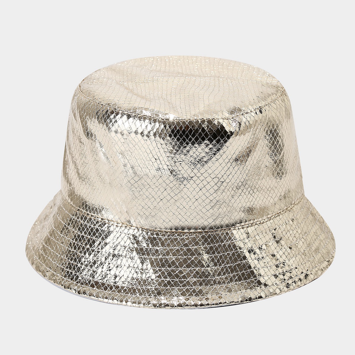 Europa y América nuevo oro y plata de dos colores sombrero de pescador personalidad femenina de la calle de doble cara sombrero de lavabo de ocio al aire libre sombrero plegable image 12