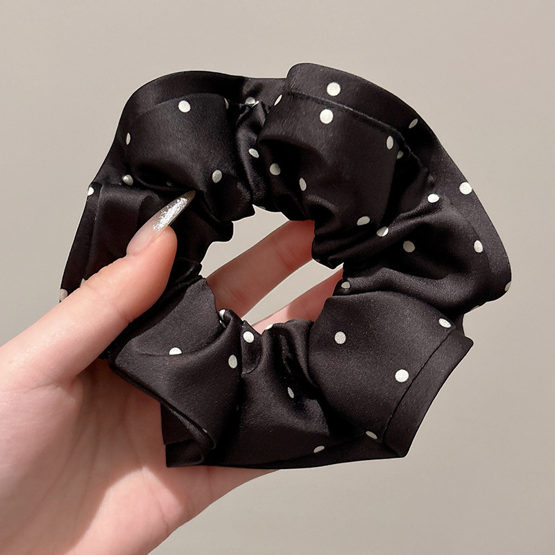 Lazo para el cabello de intestino grueso de encaje blanco de gran tamaño coreano para mujer 2025 nueva banda de goma cordón de encaje retro francés