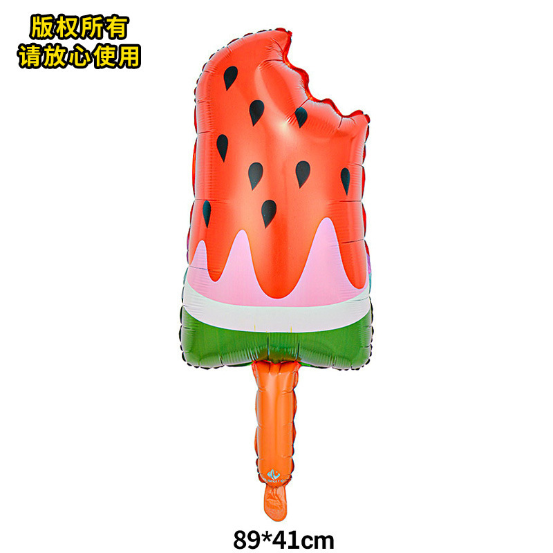 Balón de forma de globo de película de aluminio de forma de helado fiesta de verano decoración de aluminio para niños