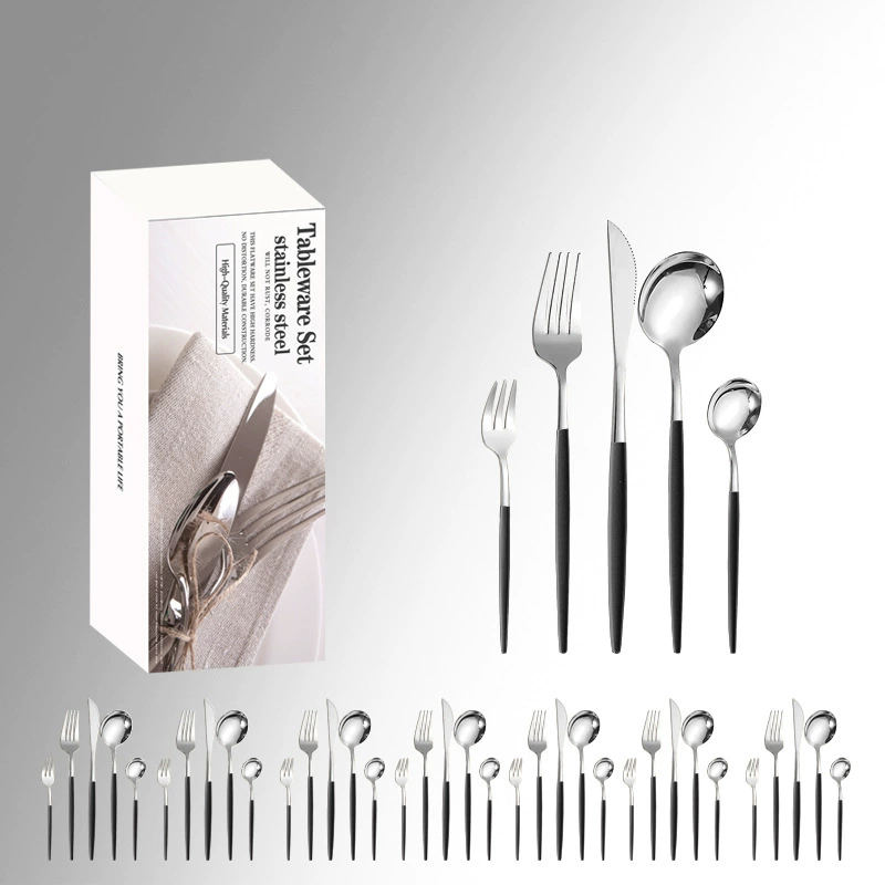 Tableware stainless steel, set, Amazon, 40 pieces