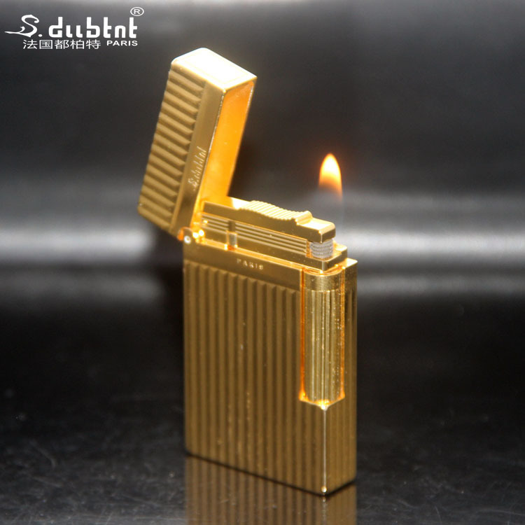S.dubtnt都柏特全铜拨轮侧滑响钢音充气朗声打火机可代发|ms