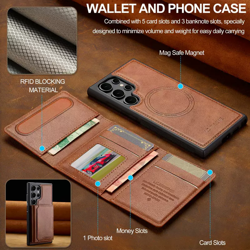 Совместимый Samsung Galaxy S26, держатель для карты, Galaxy S25, защитный чехол, раскладывающийся телефонный чехол, 2 в 1
