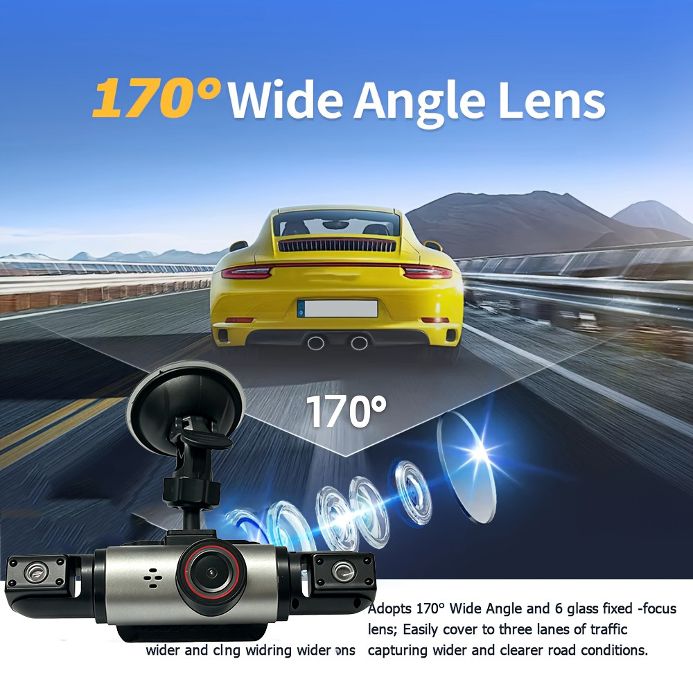 Panoramic four-camera dashcam with high-definition night vision for front, rear, left, and right, and reverse camera, factory direct supply at a favorable price