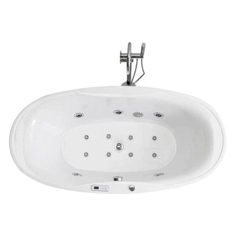 Inicio surf bañera independiente oval baño bañera de acrílico con baño de burbujas luces de colores bañera