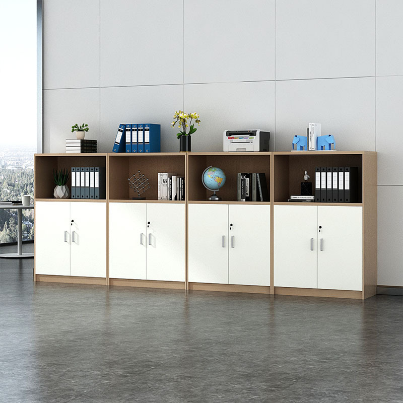 gabinete de archivos de oficina armario bajo gabinete de madera decoración comercial con bloqueo gabinete de almacenamiento fábrica directa
