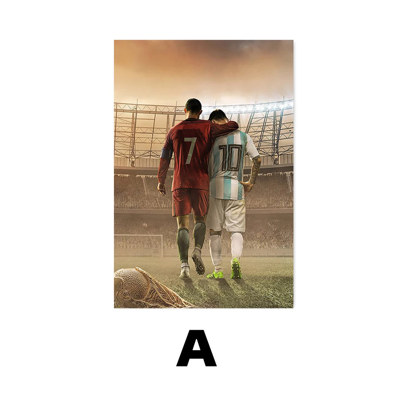 Ventas transfronterizas calientes decoración de la sala de estar Copa del Mundo estrella de fútbol portal lienzo Macy 's restaurante cartel de pintura central