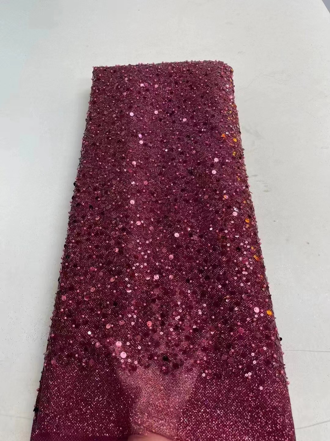 En stock 3mm cuentas de oro lentejuelas tela vestido de boda bolsa de ropa para niños cheongsam moda DIY tela JX2638